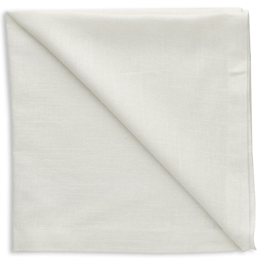Салфетка льняная белая - Фото миниатюра 1