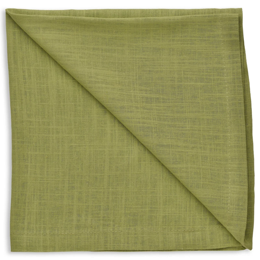 Салфетка льняная тёпло-зелёная  - Фото миниатюра 1