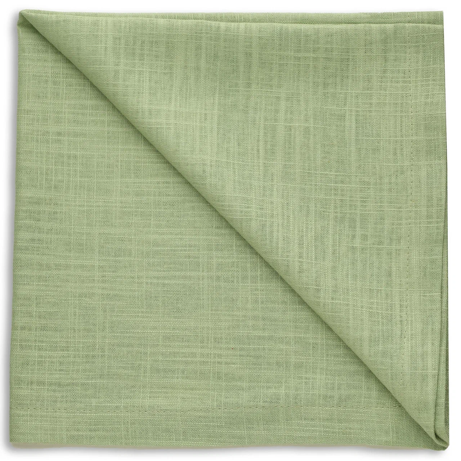 Салфетка льняная холодно-зеленая  - Фото миниатюра 1