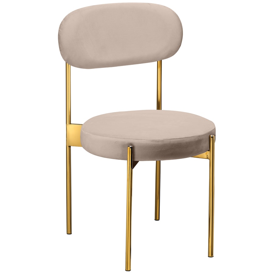 Стул «Тотем» золотой, серо-бежевый теплый бархат - Фото миниатюра 1