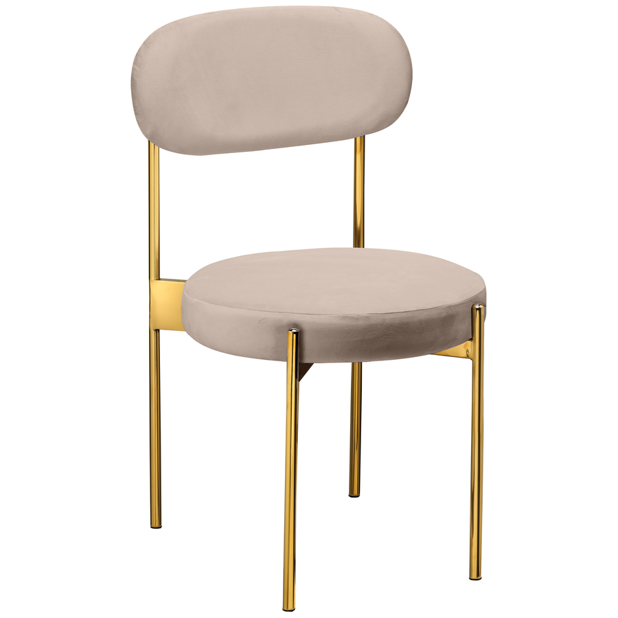 Стул «Тотем» золотой, серо-бежевый теплый бархат - Фото миниатюра 1