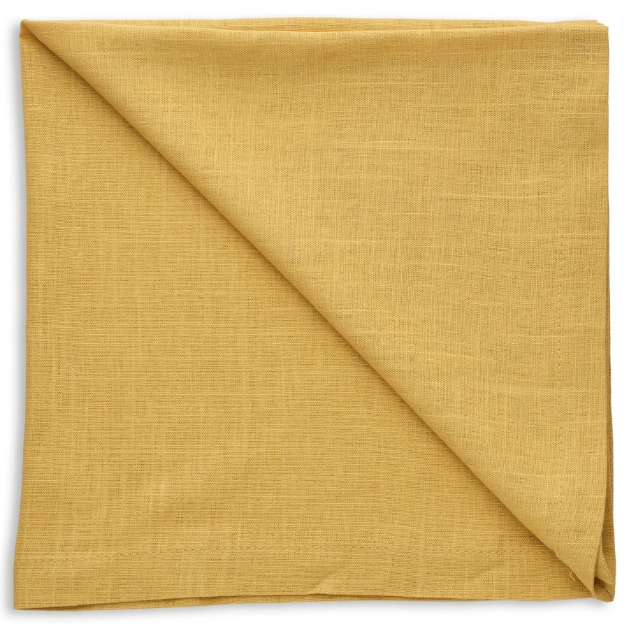 Салфетка льняная горчичная  - Фото миниатюра 1
