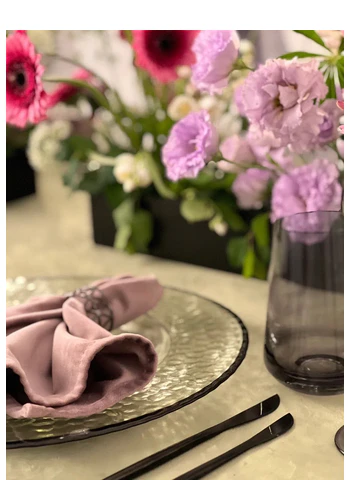 Тарелка "Барто" прозрачная с черным кантом