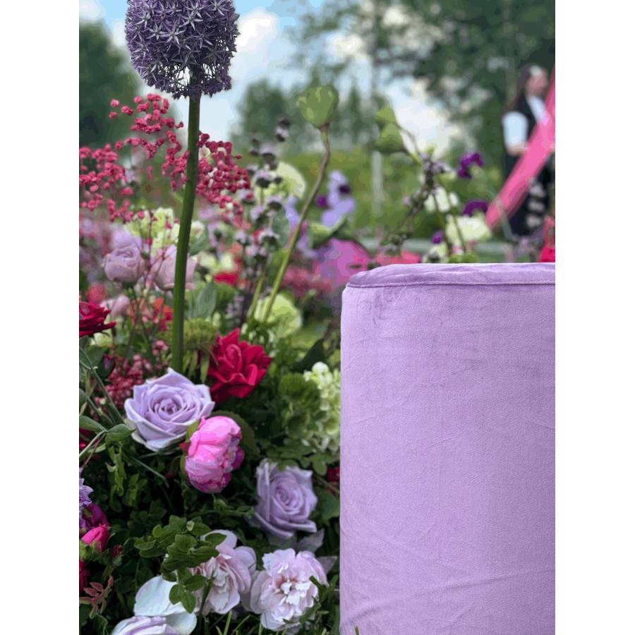 Чехол пуфик "Фуфик" мини фиалковый бархат - Фото миниатюра 2