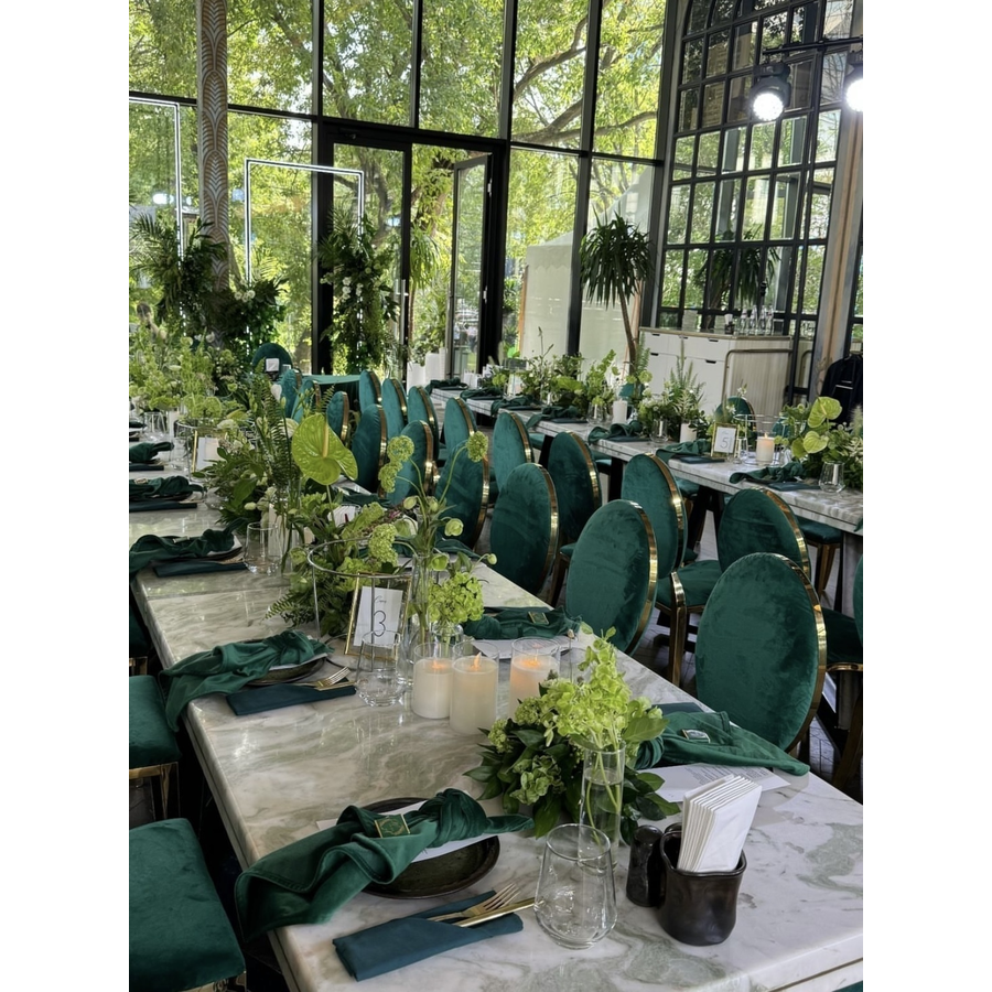 Стул «Вашингтон» золотой, изумрудные подушки из бархата - Фото миниатюра 2