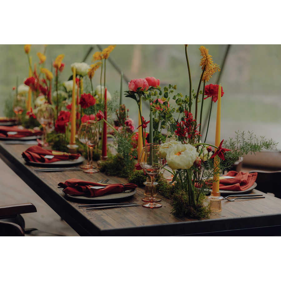 Подсвечник "Гермиона" стеклянный янтарный - Фото миниатюра 2