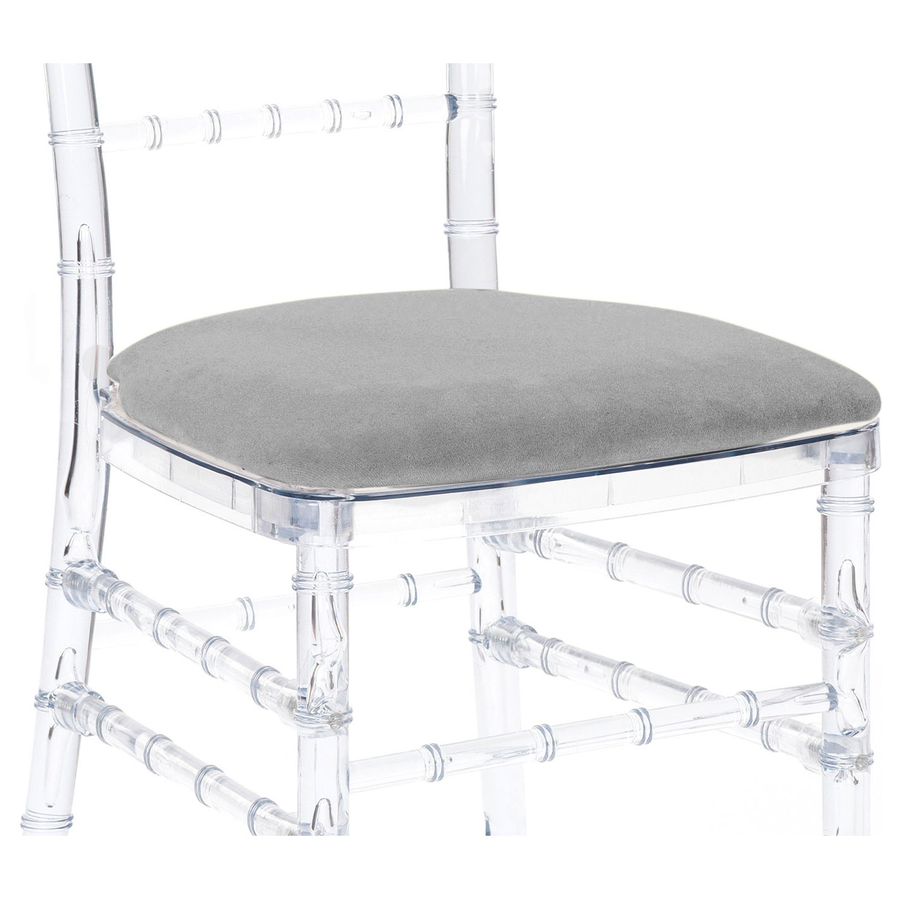 Чехол для подушки Кьявари из светло-серого бархата - Фото миниатюра 1