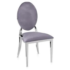 Стул Вашингтон серебро, серо-фиолетовые подушки из бархата.