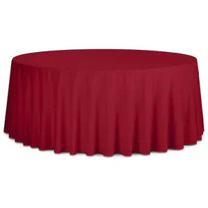 Скатерть круглая бархатная красная