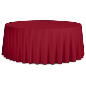 Скатерть круглая бархатная красная