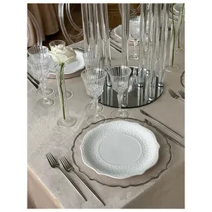 Подстановочная тарелка «Салак» прозрачная с серебряной каймой - Фото 7