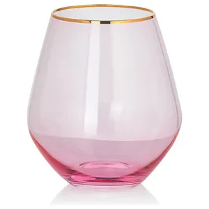 Стакан «Санко» розовый с золотым кантом - Фото 1