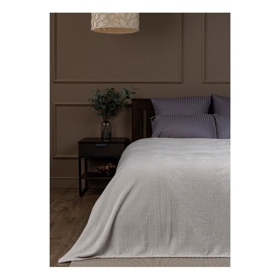 Плед «Флаффи» серо-бежевого цвета - Фото миниатюра 3