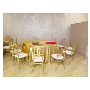 Скатерть круглая золотая - Фото 3