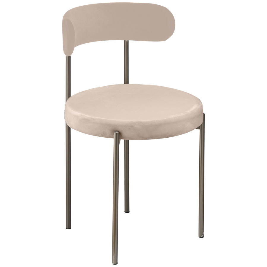 Стул «Лира» графитовый, серо-бежевый теплый бархат - Фото миниатюра 1