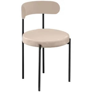 Стул «Лира» черный, серо-бежевый теплый бархат