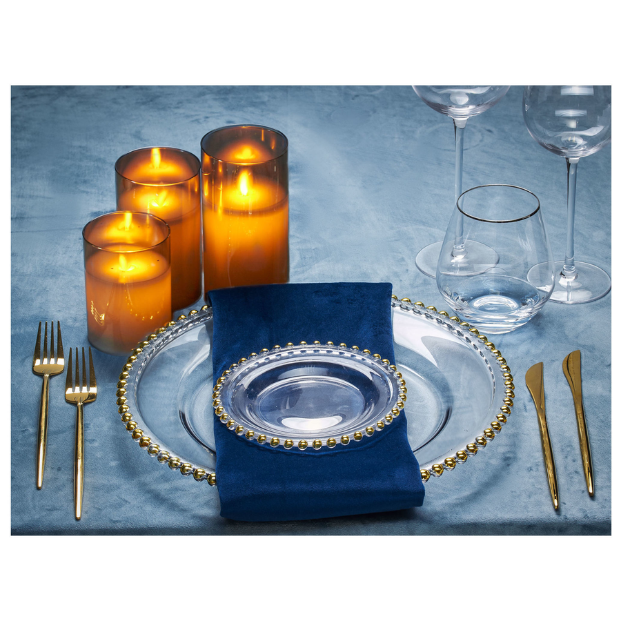 Набор тарелок «Бусинки» серебряные 33 и 16см - Фото миниатюра 2