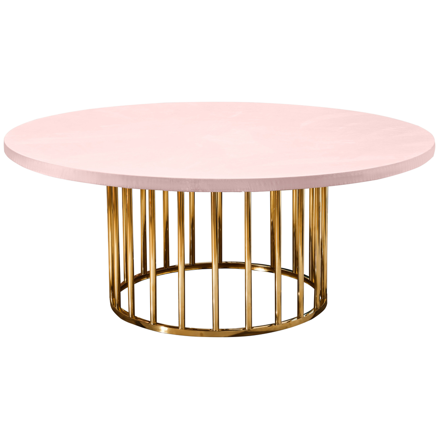 Стол «Арис» круглый, столешница бархат пыльно-розовый - Фото основное 1