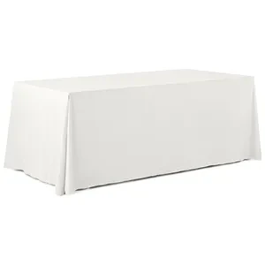 Скатерть прямая широкая бархатная белая - Фото 1