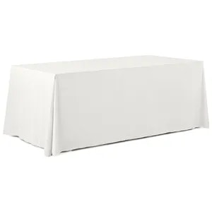 Скатерть прямая широкая бархатная белая