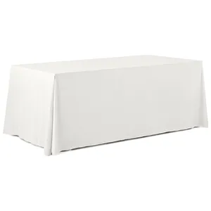 Скатерть прямая широкая бархатная белая - Фото 1
