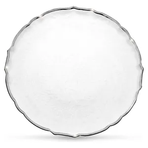 Подстановочная тарелка "Салак" прозрачная с серебряной каймой - Фото 2