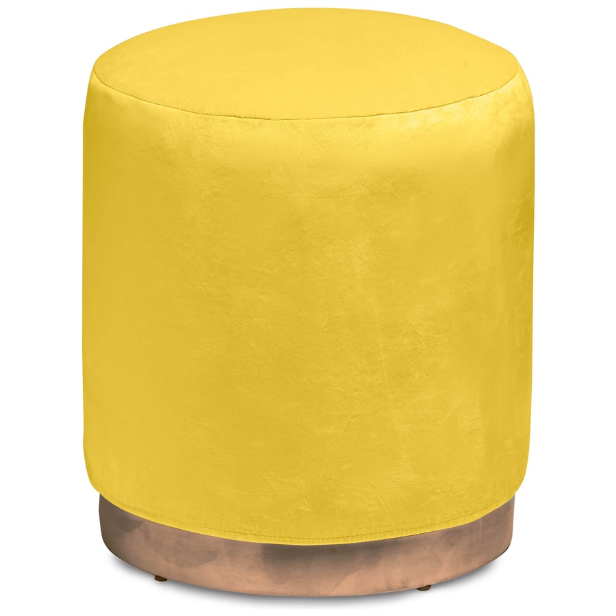 Пуф «Круг» золотой, желтый бархат - Фото миниатюра 1