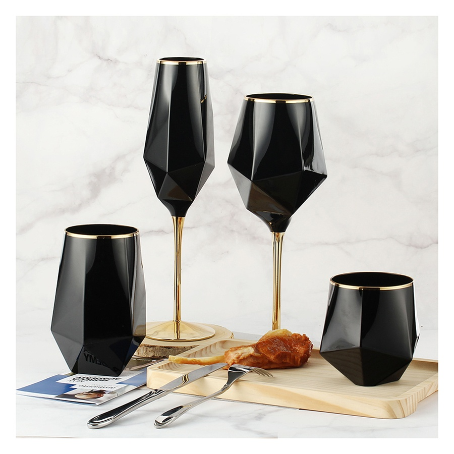 Набор черных бокалов "Геометрия" - Фото миниатюра 2