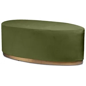 Пуф «Овал» золотой, мшистый бархат