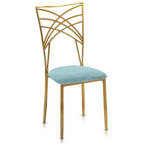 Стул «Хамелеон» золотой, мятная подушка из бархата