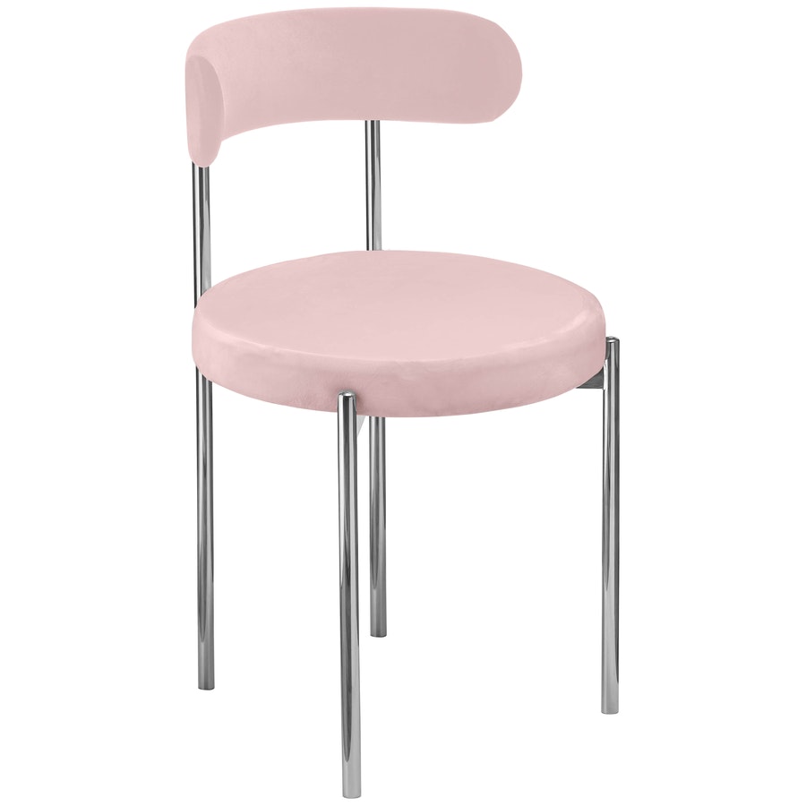 Стул «Лира» серебряный, пыльно-розовый бархат - Фото миниатюра 1