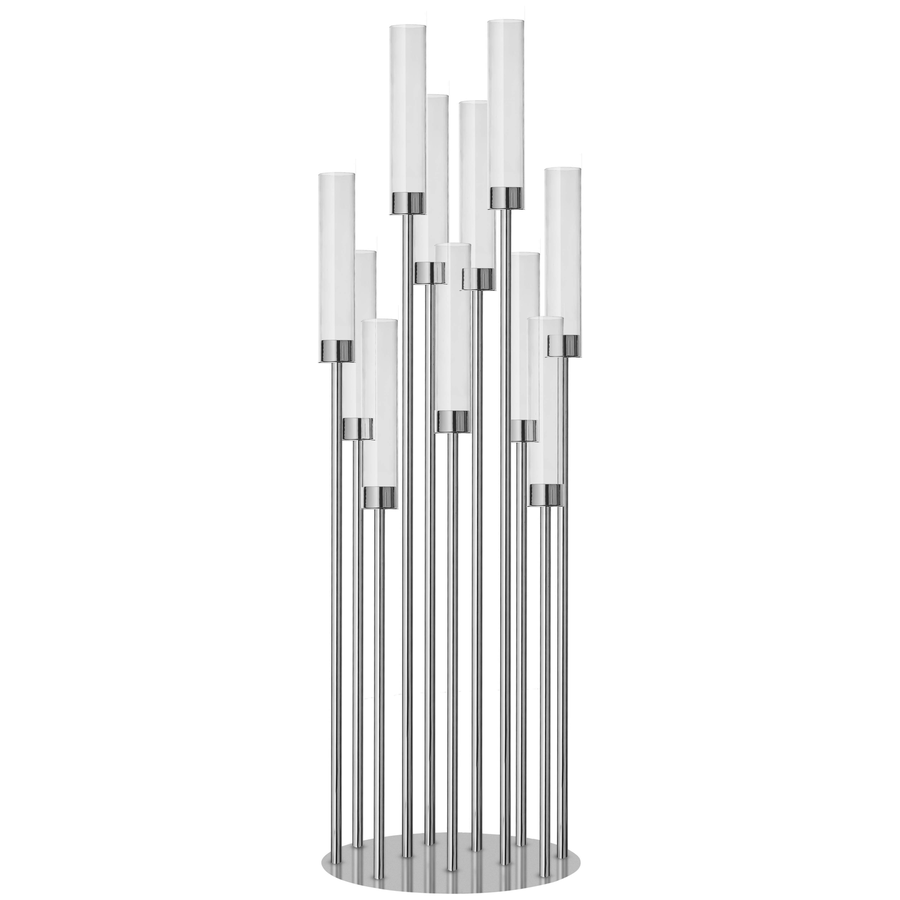 Канделябр «Пламп» на 12 свечей серебряный металлический - Фото миниатюра 1