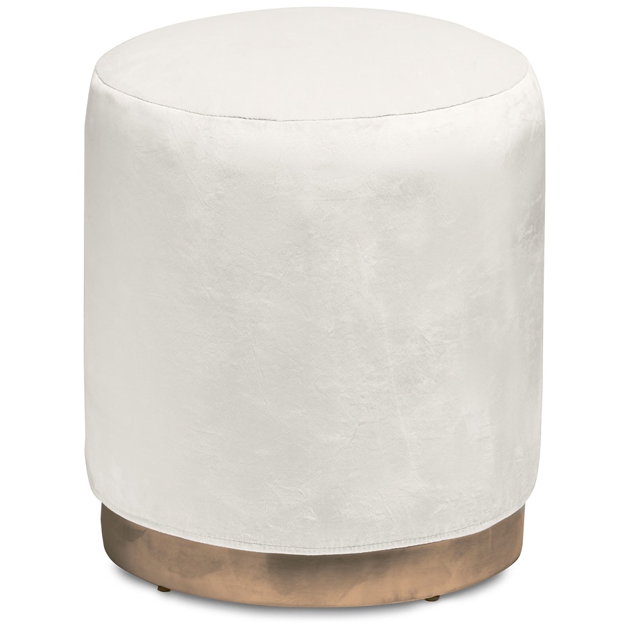 Пуф «Круг» золотой, молочный бархат - Фото миниатюра 1