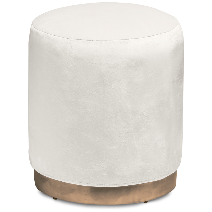 Пуф «Круг» золотой, молочный бархат - Фото миниатюра 1