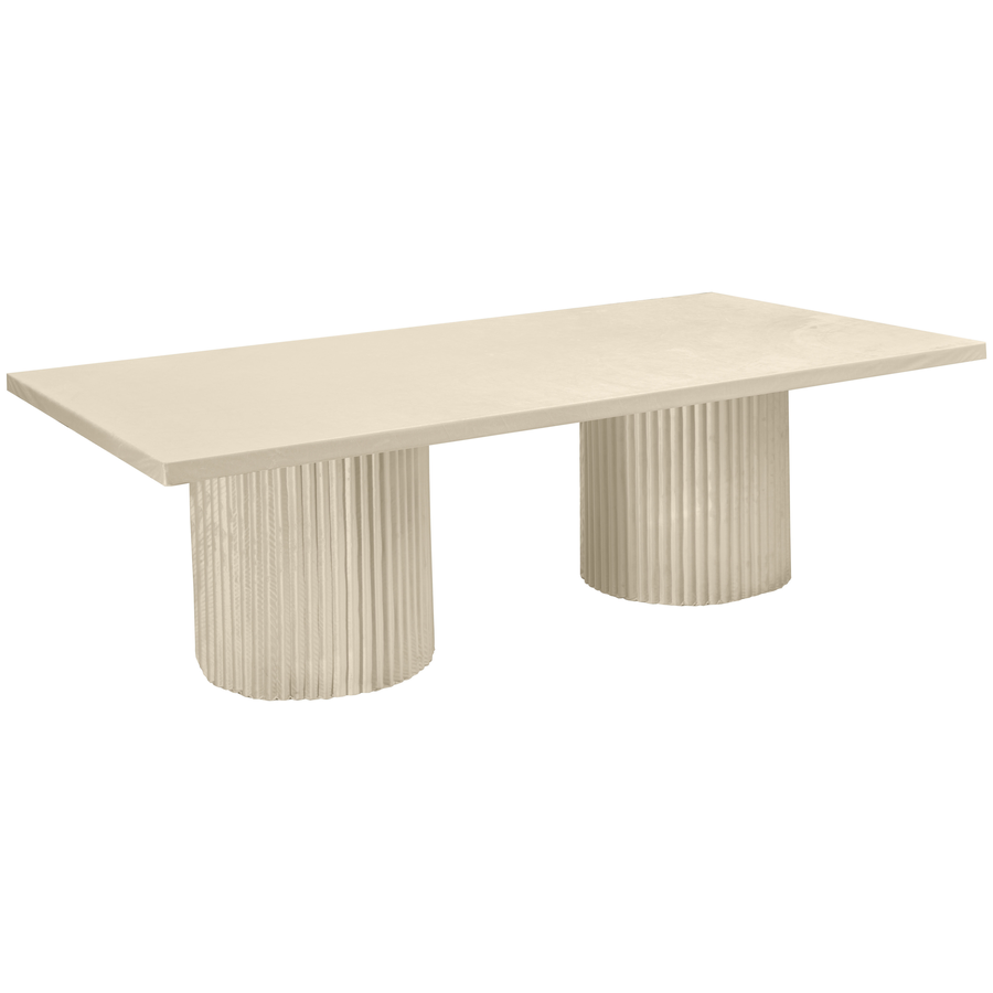 Стол «Арис» прямой, бархат светло-бежевый - Фото миниатюра 1