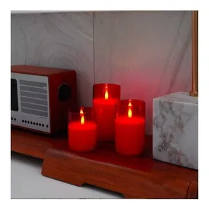 Набор Led свечей красного цвета из 3 штук - Фото 2