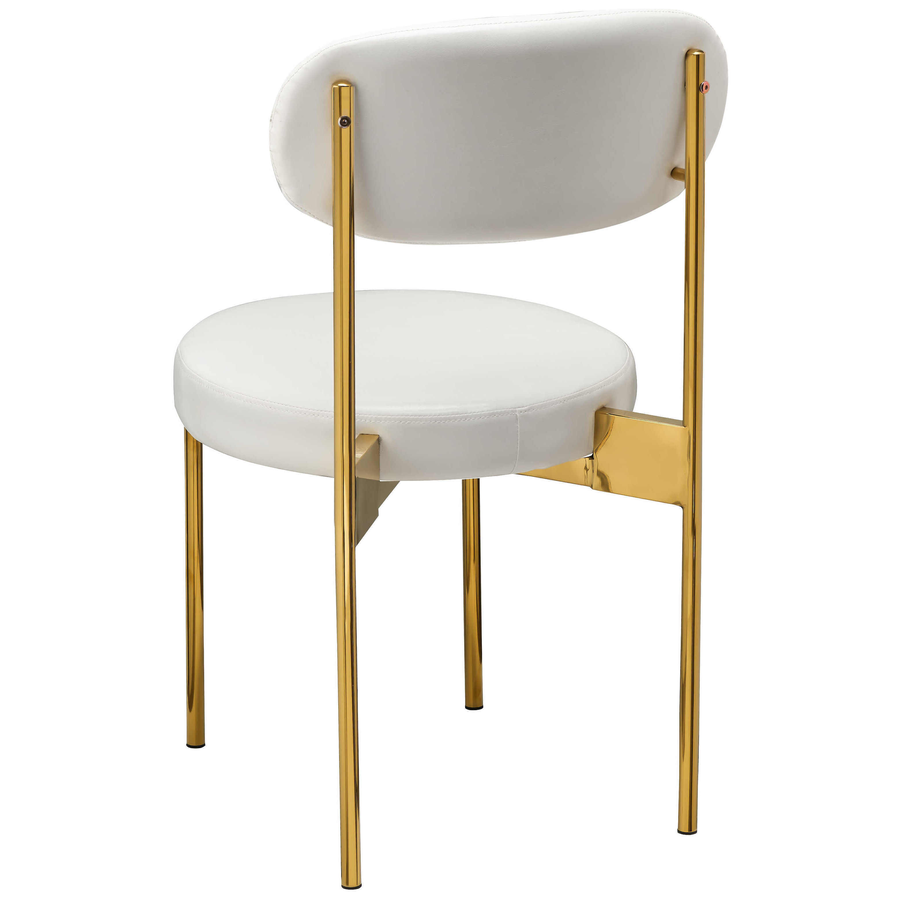 Стул «Тотем» золотой с кожаной спинкой - Фото миниатюра 2