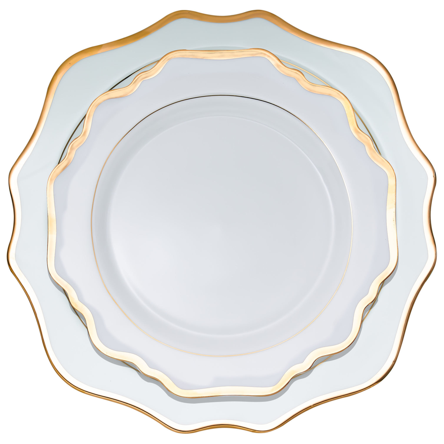 Набор тарелок "Тайга" белые с золотым кантом 33 и 26см - Фото миниатюра 1