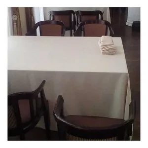 Скатерть прямоугольная габардин бежевая - Фото 2