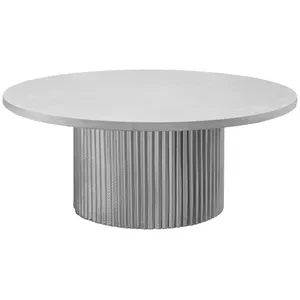 Стол «Арис» круглый, бархат светло-серый