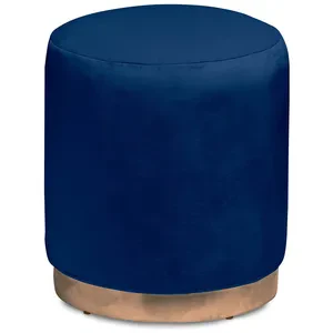 Пуф «Круг» золотой, темно-синий бархат