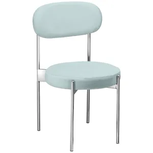 Стул «Тотем» серебряный, голубой бархат