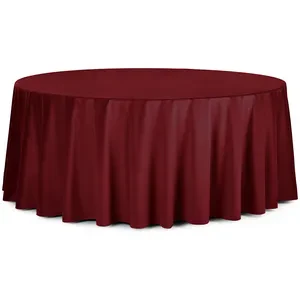 Скатерть круглая бархатная бордовая