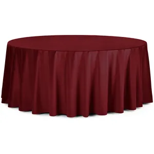 Скатерть круглая бархатная бордовая
