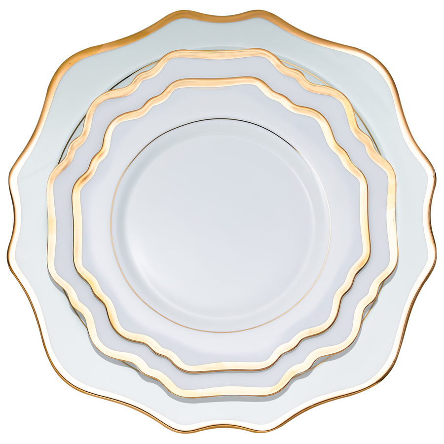 Набор тарелок «Тайга» белые с золотым кантом 33, 26 и 21см - Фото миниатюра 1