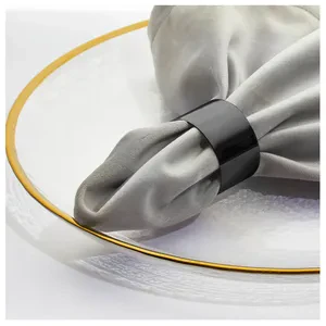 Кольцо для салфетки «Нобель» черное - Фото 2