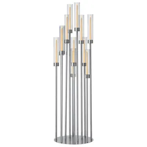 Канделябр «Пламп» на 12 свечей серебряный металлический - Фото 4