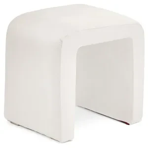 Пуф «П» белый теплый бархат