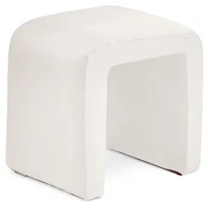 Пуф «П» белый теплый бархат