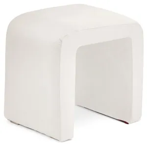 Пуф «П» белый теплый бархат